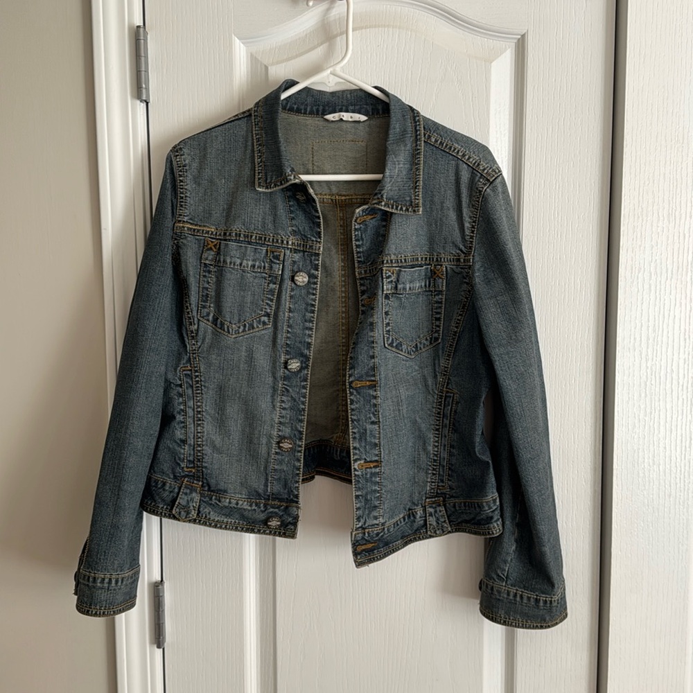 CAbi Medium Wash Denim Jacket - Size M